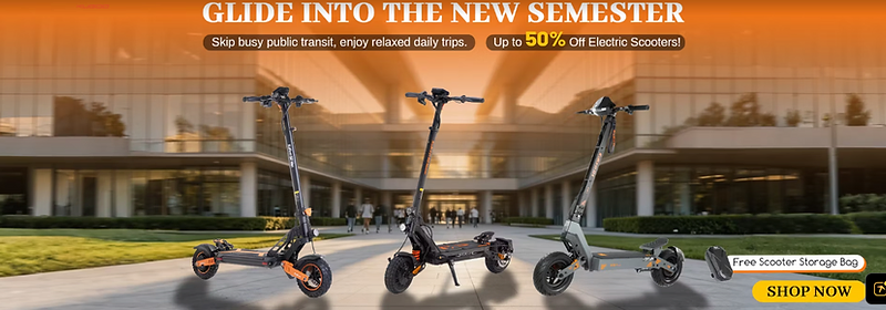 Glide into the new semester — up to 50% off electric scooters, free scooter storage bag