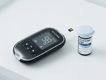Digital glucometer with test strips