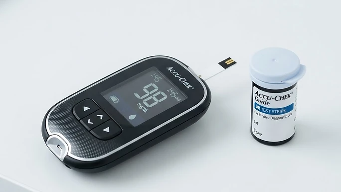 Digital glucometer with test strips