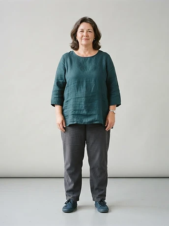 Illustrative before photo of a woman at the start of a weight-loss journey
