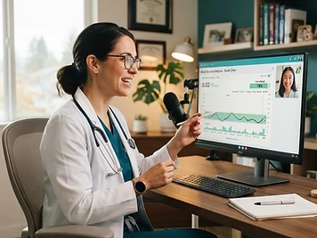 Clinician during a behavioral-health consultation