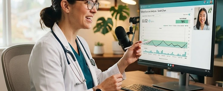 Specialist reviewing a patient chart during a telehealth visit