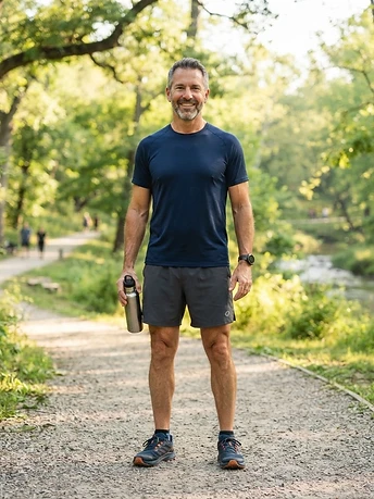 Illustrative after photo of a man after progressing on a weight-loss journey