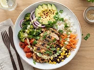 Grilled chicken bowl meal photo