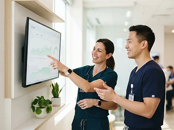Care-team professional reviewing a patient's health information