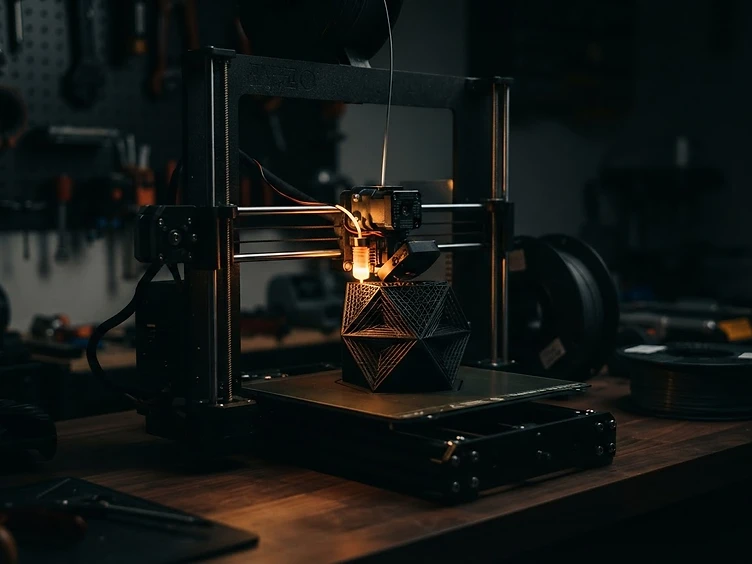 3D printer in action at the 3D Kraft Unlimited workshop