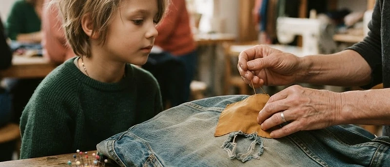 Textil-Reparatur und Upcycling