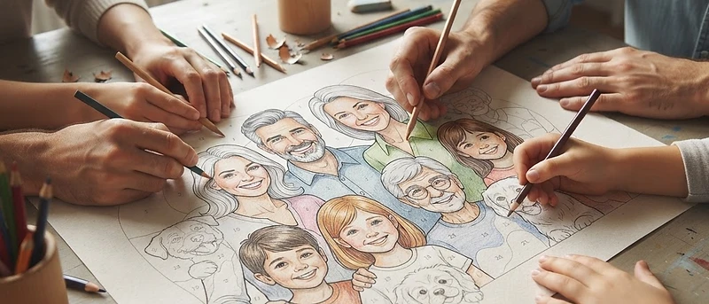 Familienbild gemeinsam gestalten im KiJuNa