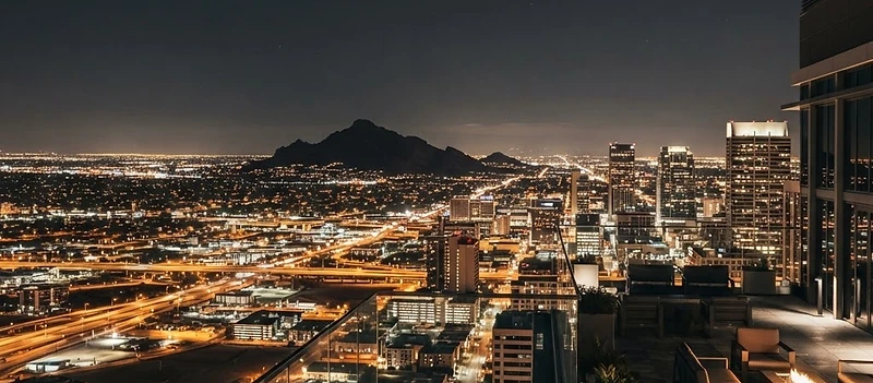 Phoenix Arizona skyline at night