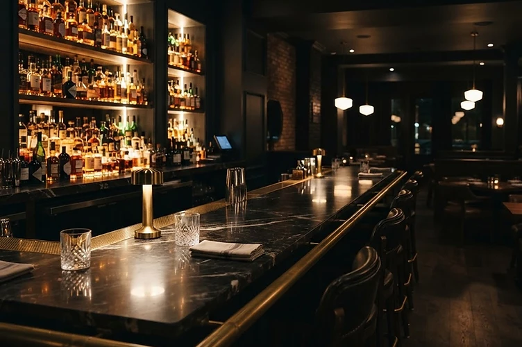 Phoenix Arizona restaurant bar interior at night