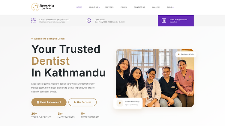 Sangrila Dental Clinic — Booking Website