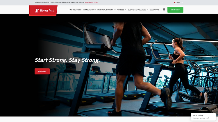 Fitness First UAE — Gym Booking Website
