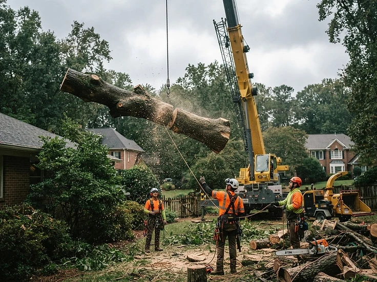 Tree removal before and after - before