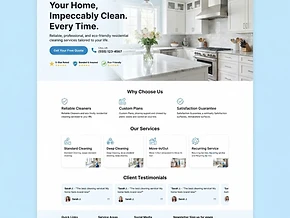 Cleaning website concept