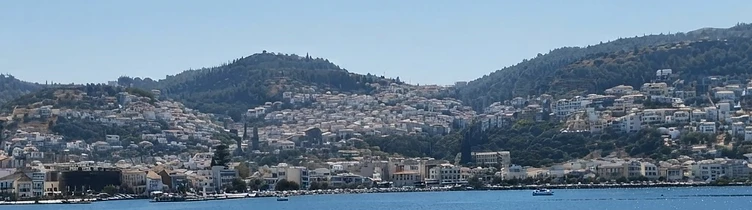 The harbor and hillside town of Samos