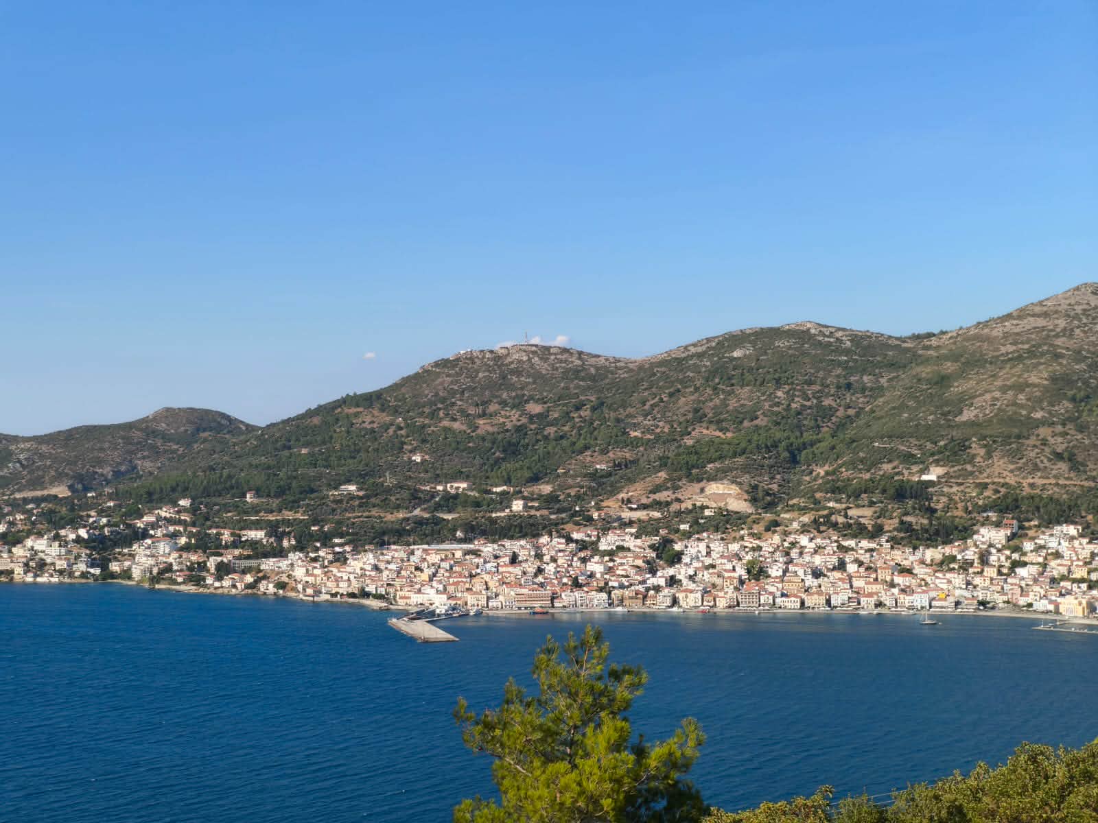 Coastal town nestled between the hills & the sea