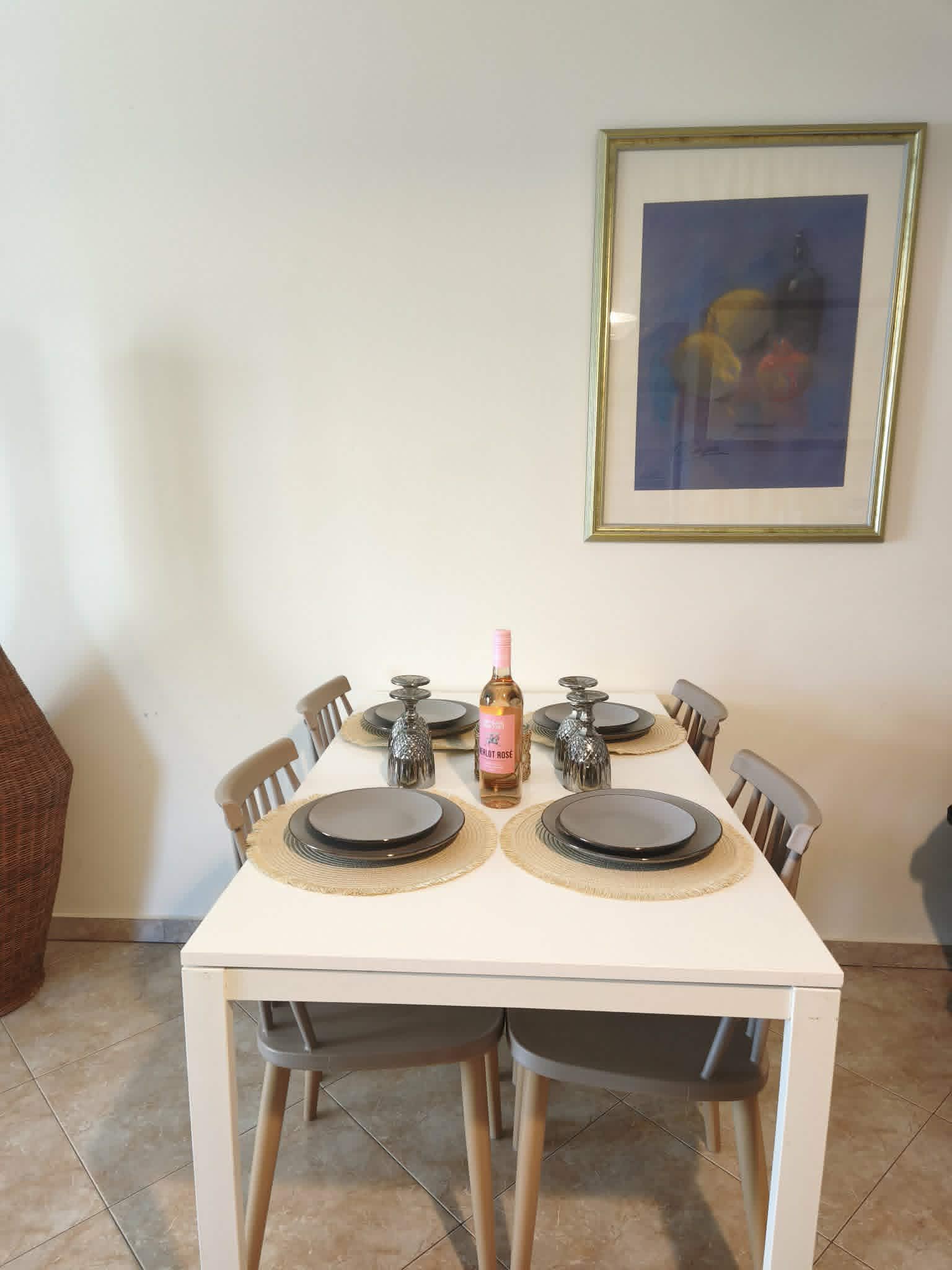 Dining area set for four