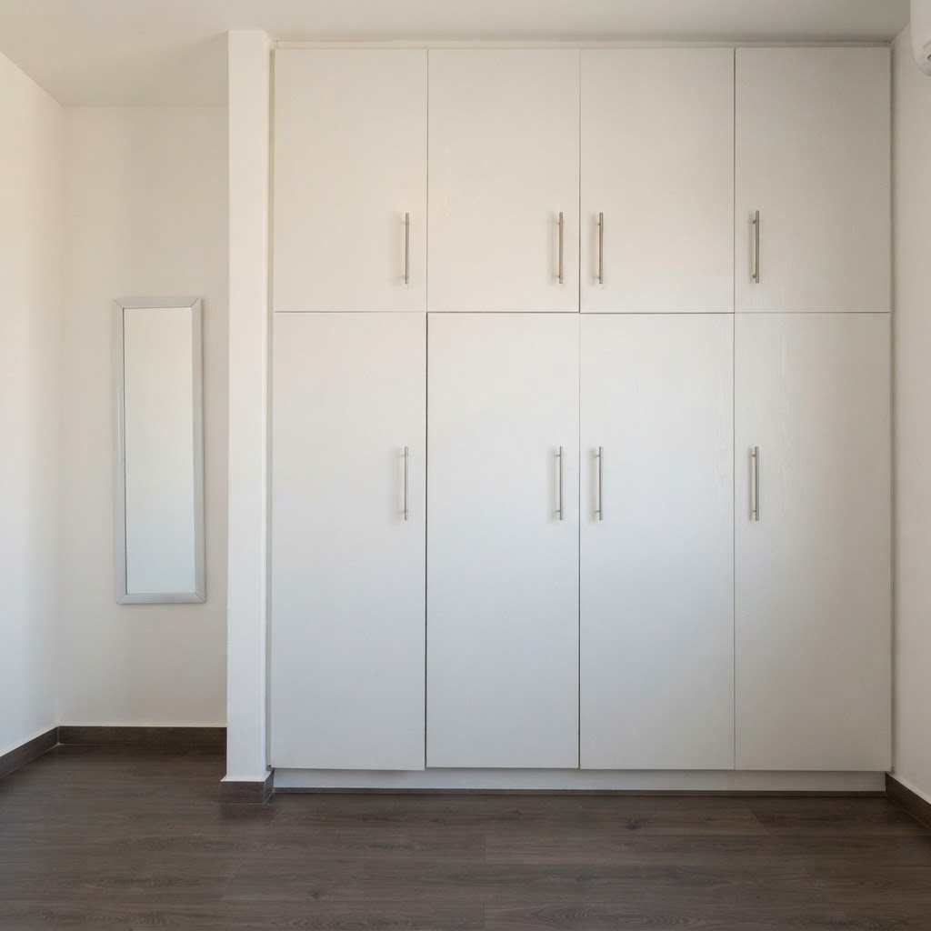 Built-in wardrobe with mirror