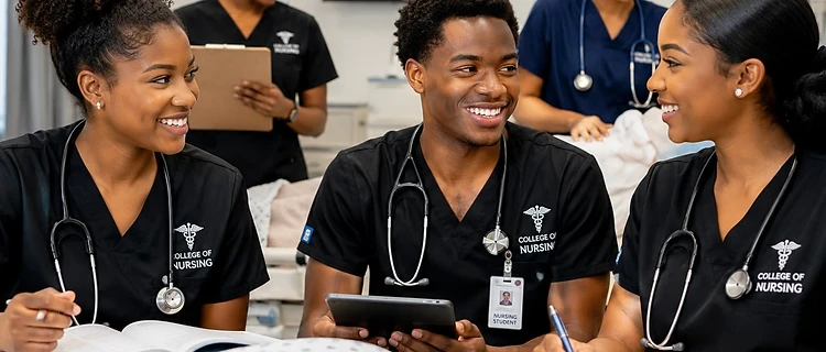 Nursing students in clinical training at the Oxford International Study Hub