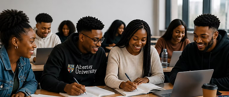 Abertay University Pre-Masters students collaborating