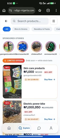 Vendigo Limited Offers screen