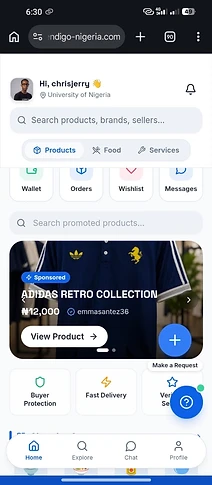 Vendigo Home · Products screen