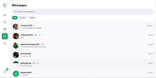 Vendigo Messaging screen