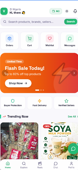 Vendigo home screen