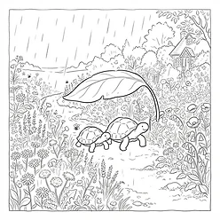 Coloring sheet 3: The Rainy Day Race