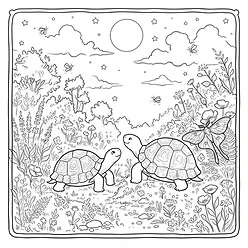 Coloring sheet 5: The Moonlit Meadow