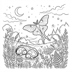 Coloring sheet 8: Luna's Lullaby