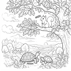 Coloring sheet 7: Hazel's Tall Climb