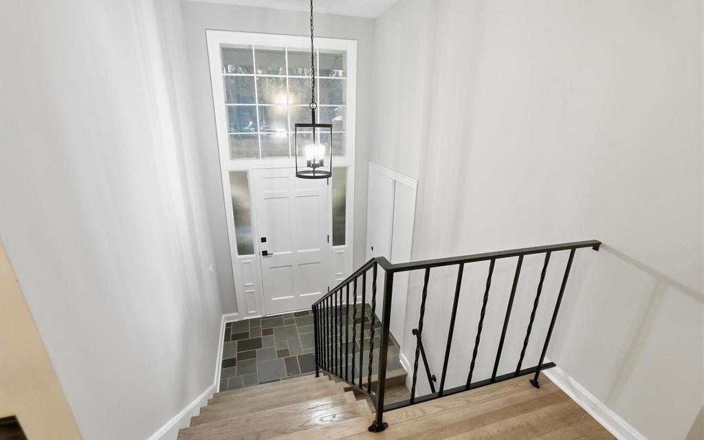 Renovated entryway and staircase