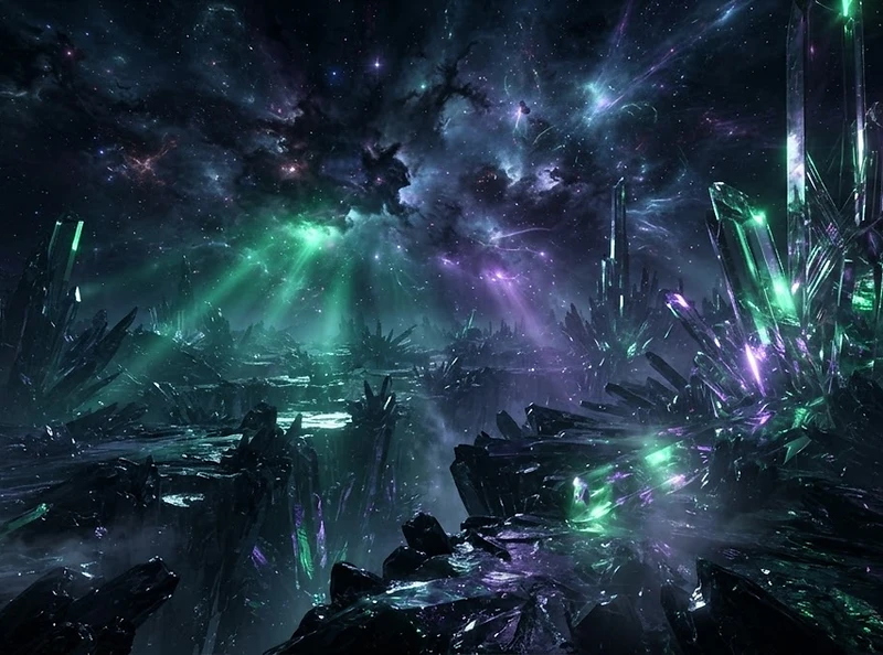 Abstract neural light caustics over a dark obsidian background — Wisdom Company hero