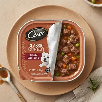 Cesar Classic Loaf in Sauce Wet Dog Food, Meaty Selects (24 Count)