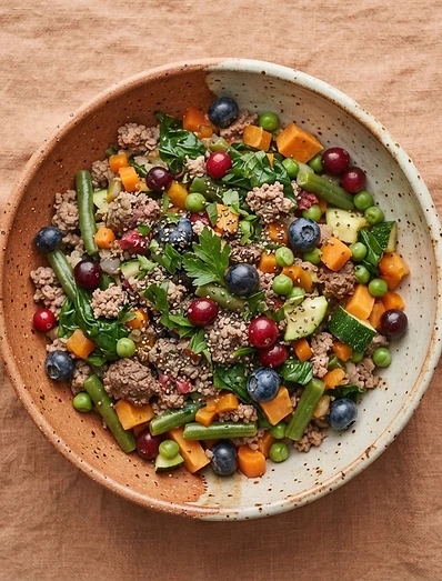 Raw ingredients on a clay surface