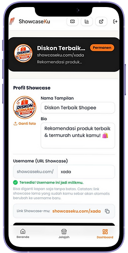Aplikasi Showcaseku di Android