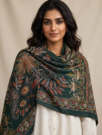 Premium Wool Embroidered Shawl 
