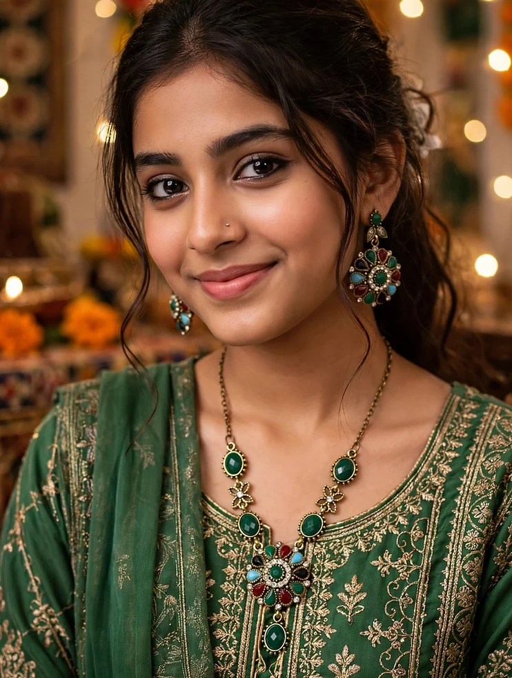 Antique Multi Naurattan Mala Set