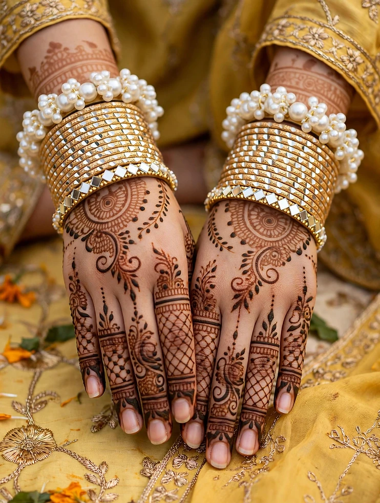 💛 Mehndi Party Wear Gajra Bangles 💛