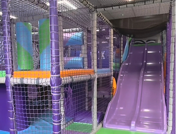 Indoor soft play frame with slides at Foodies on the Lisburn Road, Belfast