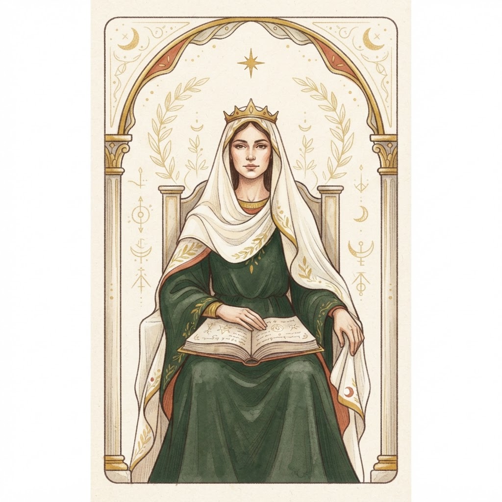 Figure sereine, assise, symbole du Moi qui prend sa place