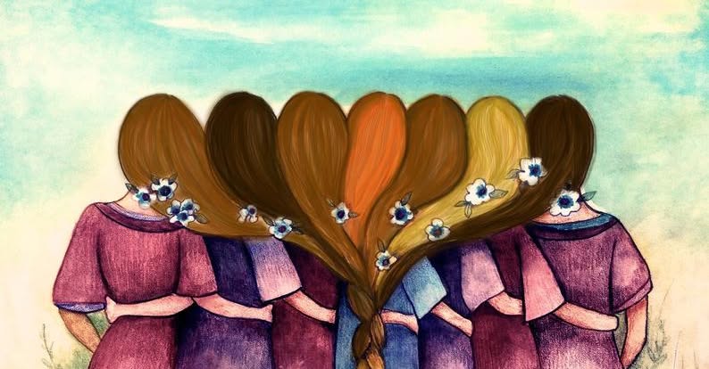 Illustration d'un groupe de femmes qui avancent ensemble