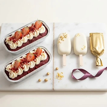 A selection of handmade mini loaf cakes and cakesicles