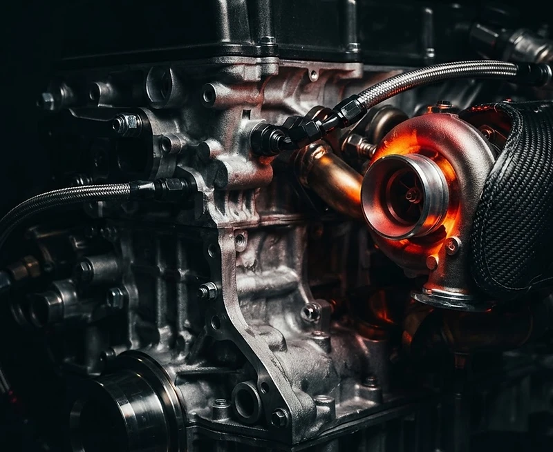 High-performance engine block macro shot