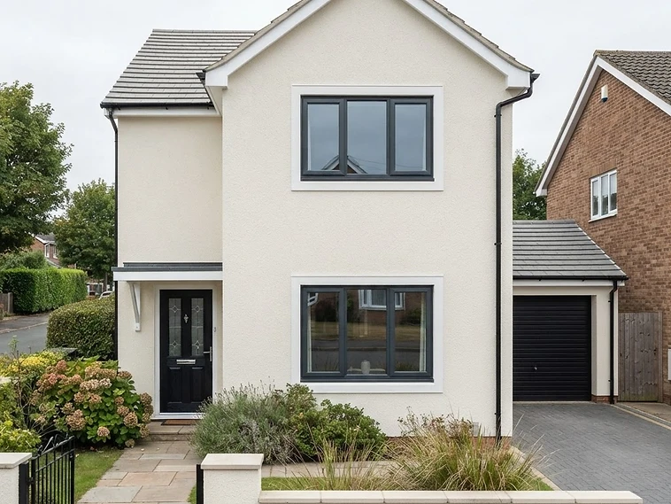 House exterior with a smooth modern render finish