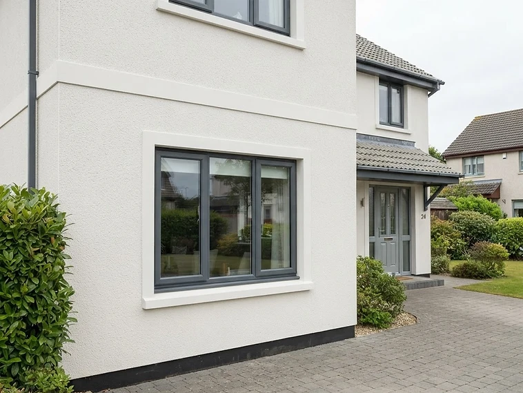 House exterior with a smooth modern render finish