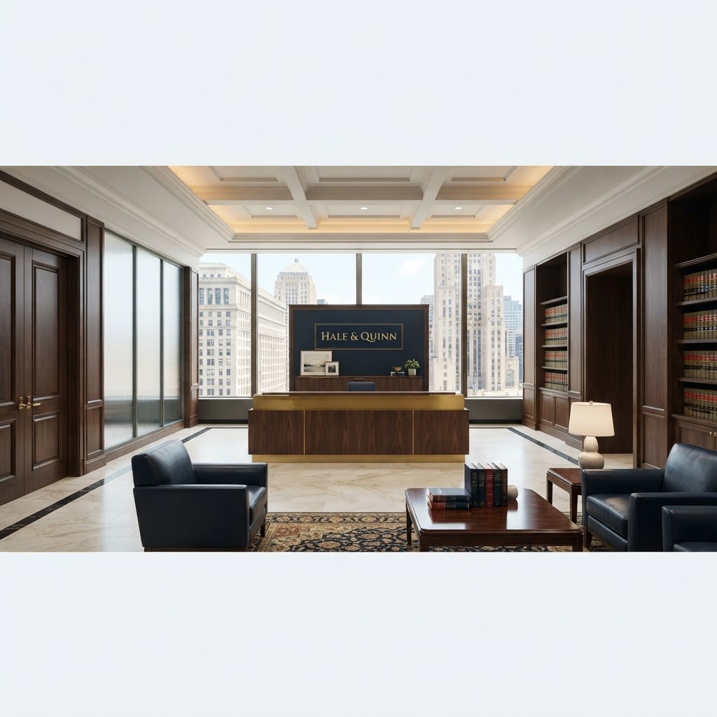 professional office building architecture in Chicago or minimalist elegant office interior