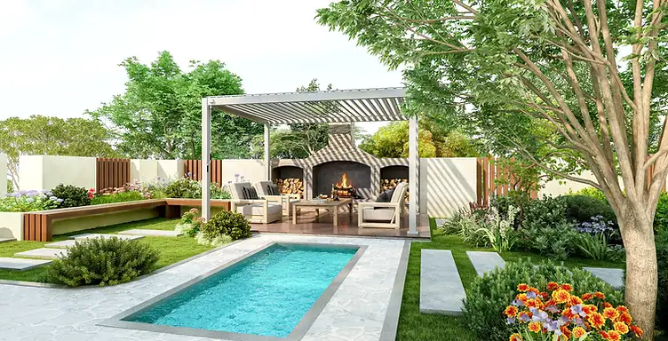 Newly landscaped front yard in a South Carolina Lowcountry neighborhood with fresh mulch beds, shrubs, and healthy lawn