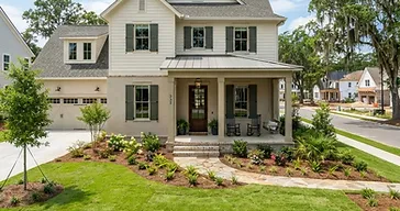 Newly built southern Lowcountry home with fresh sod lawn and clean yard ready for irrigation installation